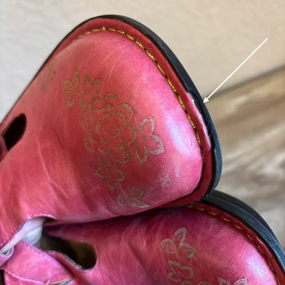 Alegria Pink Clogs Slides Floral Buckle Women’s Size 7 - Picture 5 of 12